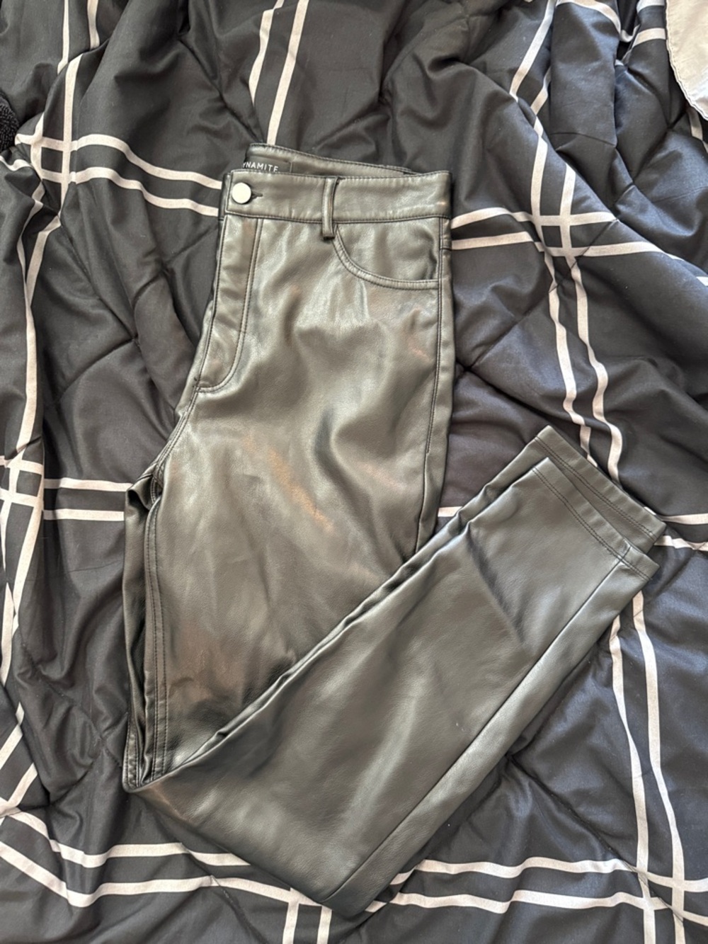 DYNAMITE Black Faux Leather Skinny Pants